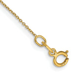 Gold (10K & 14K) Diamond-Cut Round Open Link Cable Chain Anklet - 14k Yellow Gold / 10 in / 0.6 mm