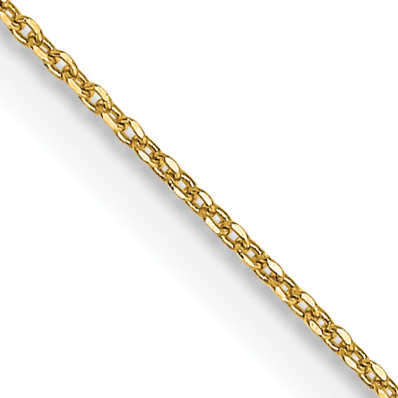Gold (10K & 14K) Diamond-Cut Round Open Link Cable Chain - 14k Yellow Gold / 14 in / 0.6 mm