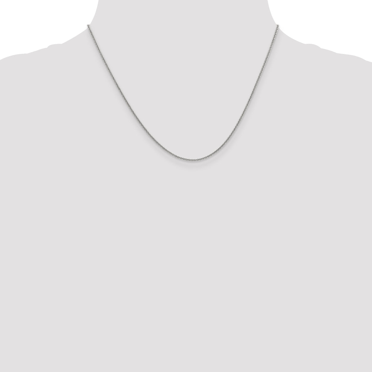 Gold (10K & 14K) Round Open Link Cable Chain - 14k White Gold / 18 in / 1.4 mm, Standard