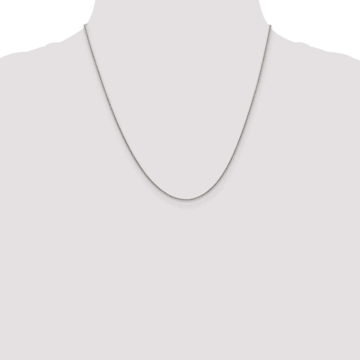 Gold (10K & 14K) Round Open Link Cable Chain - 14k White Gold / 20 in / 1.4 mm, Standard