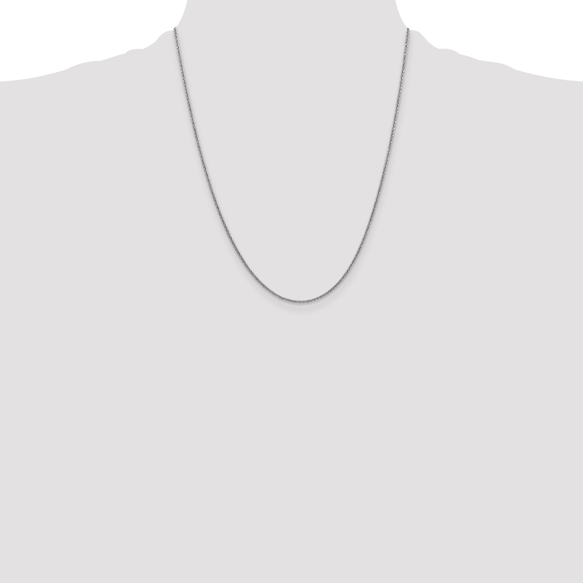 Gold (10K & 14K) Round Open Link Cable Chain - 14k White Gold / 22 in / 1.4 mm, Standard