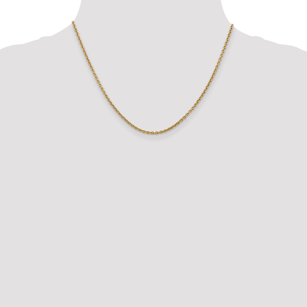 Gold (10K & 14K) Forzantina Cable Chain - 14k Yellow Gold / 18 in / 2.2 mm