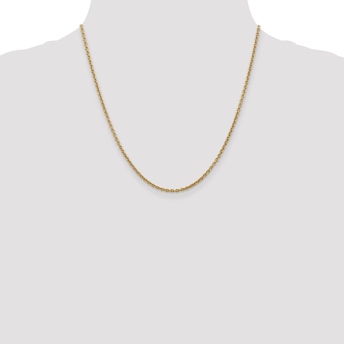 Gold (10K & 14K) Forzantina Cable Chain - 14k Yellow Gold / 20 in / 2.2 mm