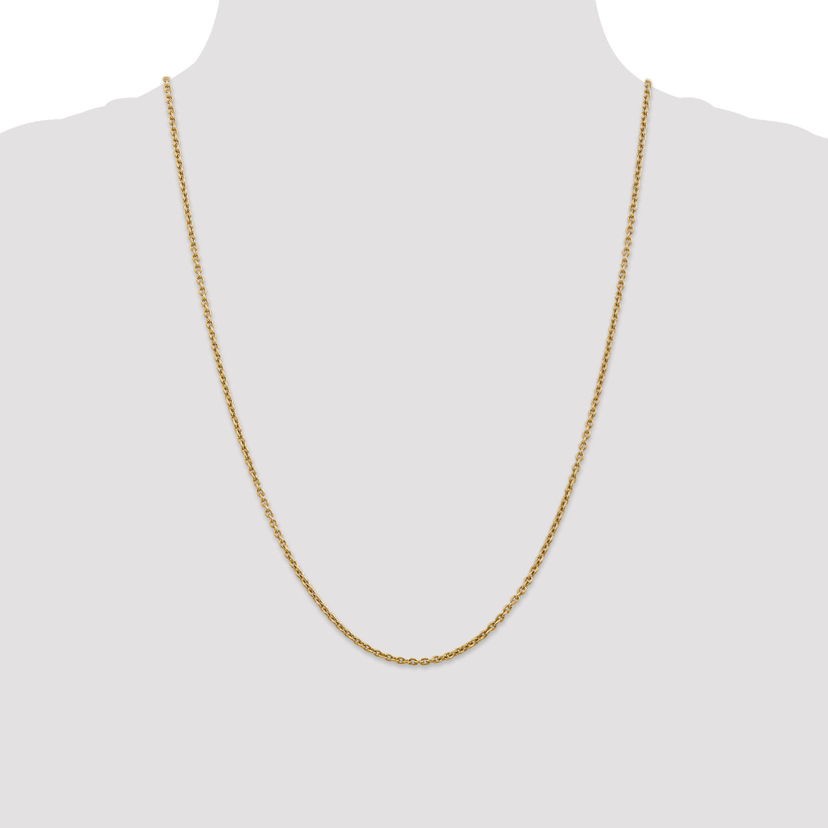Gold (10K & 14K) Forzantina Cable Chain - 14k Yellow Gold / 24 in / 2.2 mm