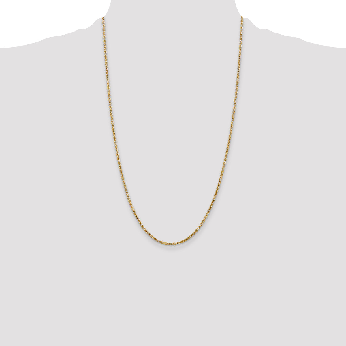 Gold (10K & 14K) Forzantina Cable Chain - 14k Yellow Gold / 26 in / 2.2 mm