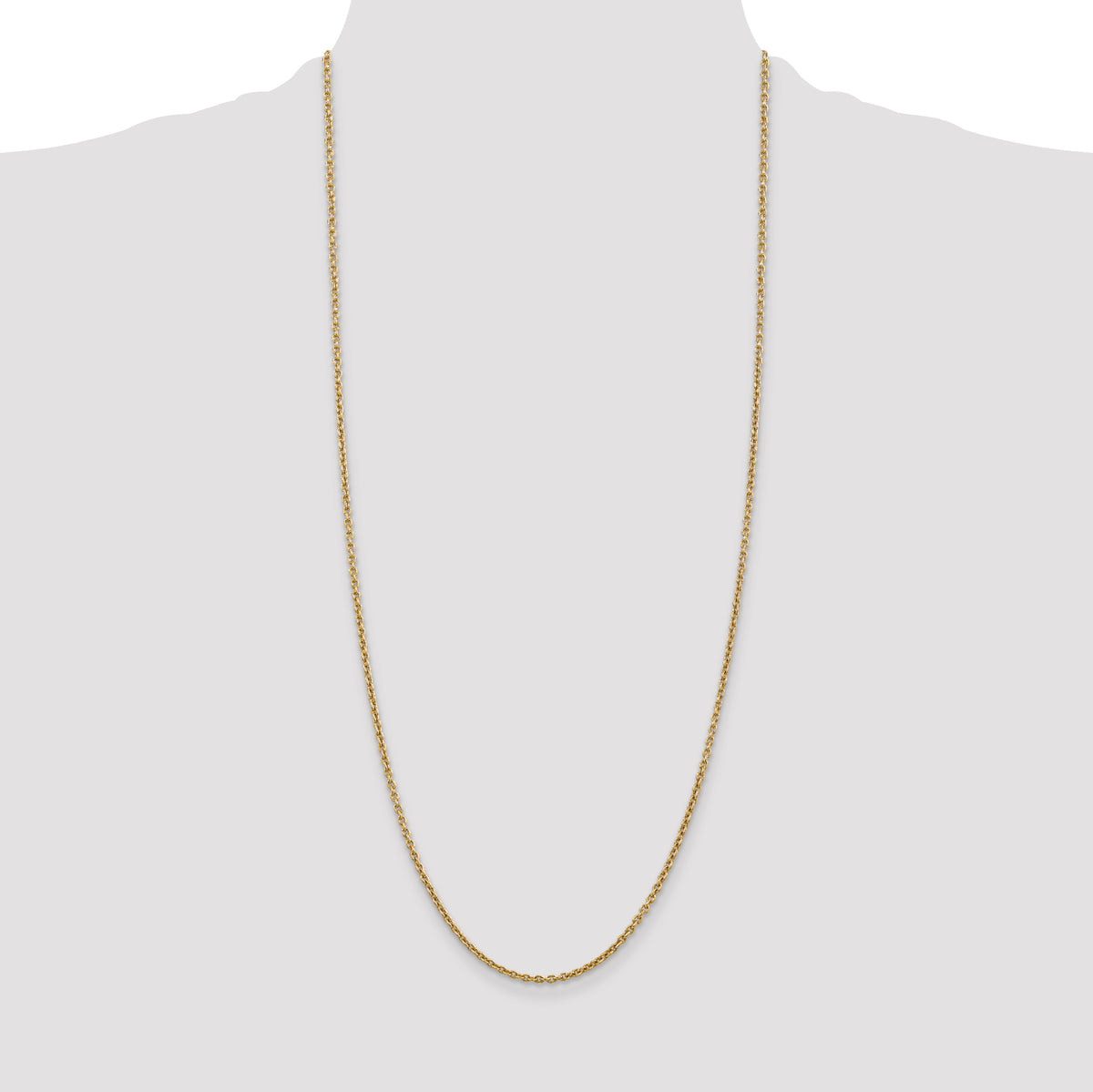 Gold (10K & 14K) Forzantina Cable Chain - 14k Yellow Gold / 30 in / 2.2 mm