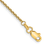 Gold (10K & 14K) Diamond-Cut Cable Chain Anklet - 14k Yellow Gold / 9 in / 1.45 mm