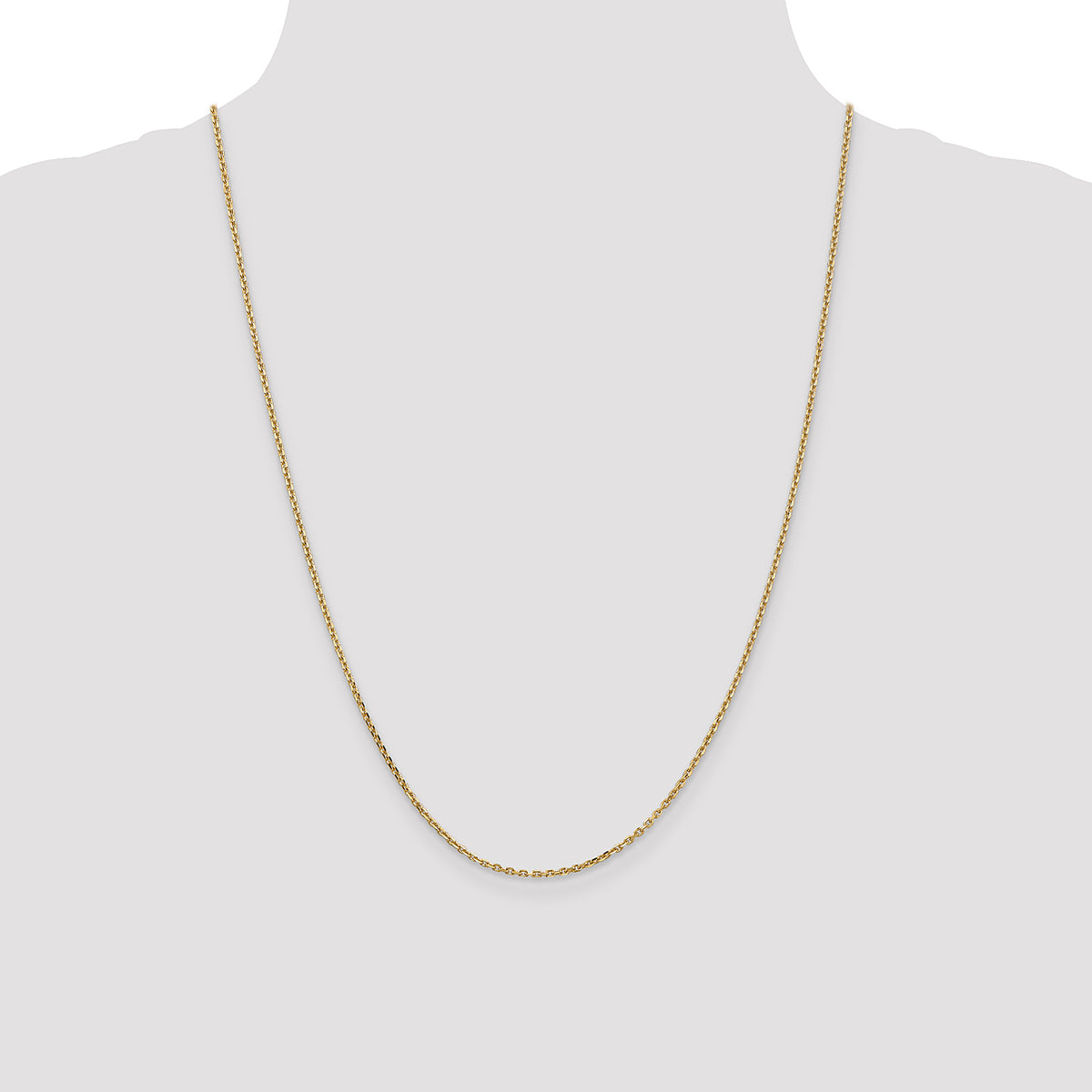 Gold (10K & 14K) Diamond-Cut Cable Chain - 14k Yellow Gold / 24 in / 1.65 mm
