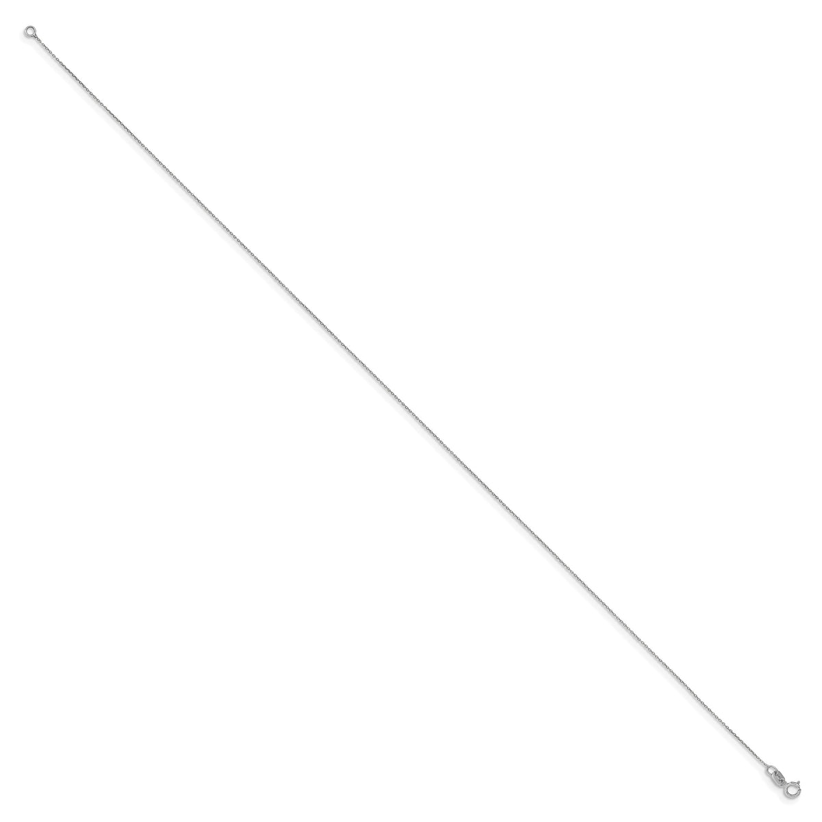 Gold (10K & 14K) Cable Chain Anklet - 14k White Gold / 10 in / 0.75 mm