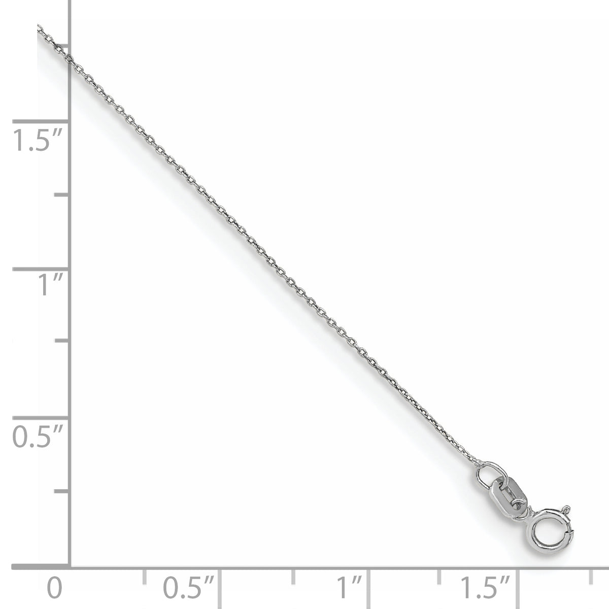 Gold (10K & 14K) Cable Chain Anklet - 14k White Gold / 10 in / 0.75 mm