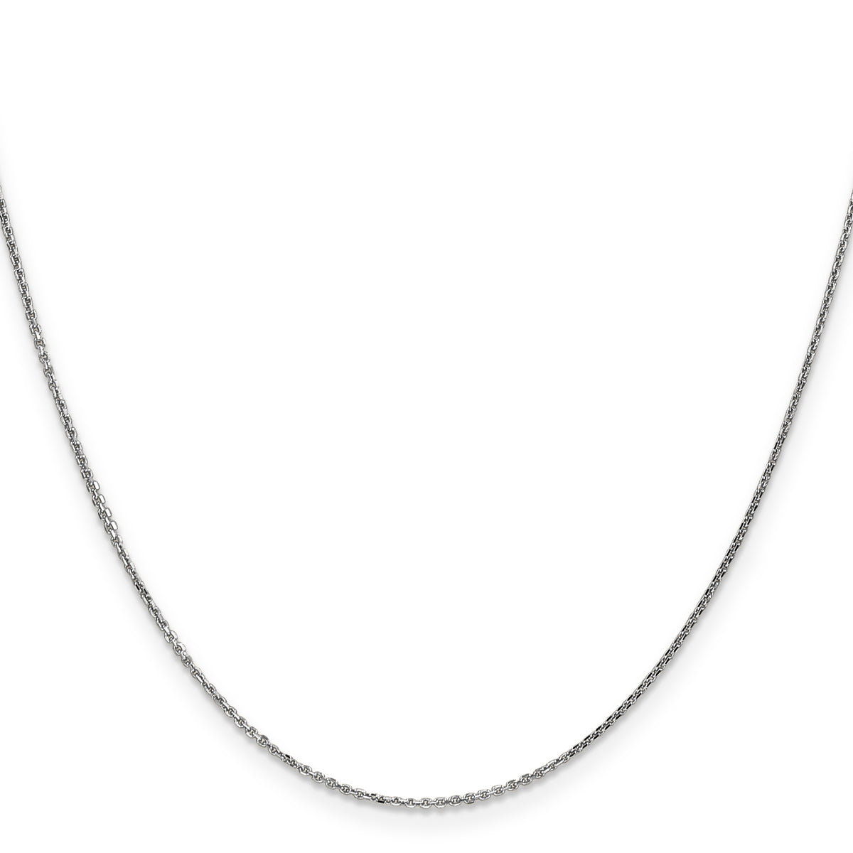 Gold (10K & 14K) Diamond-Cut Cable Chain - 14k White Gold / 14 in / 0.95 mm