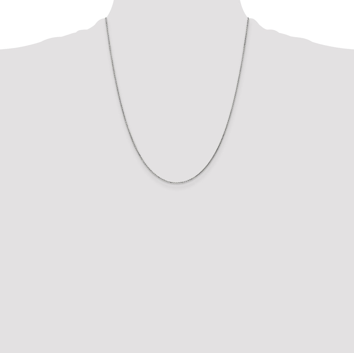 Gold (10K & 14K) Diamond-Cut Cable Chain - 14k White Gold / 22 in / 0.95 mm