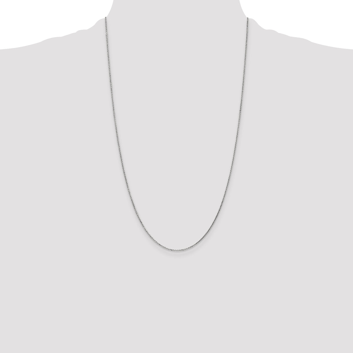 Gold (10K & 14K) Diamond-Cut Cable Chain - 14k White Gold / 26 in / 0.95 mm