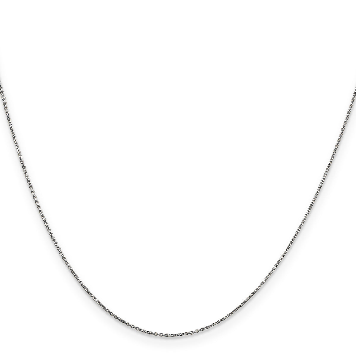 Gold (10K & 14K) Diamond-Cut Round Open Link Cable Chain - 14k White Gold / 14 in / 0.6 mm