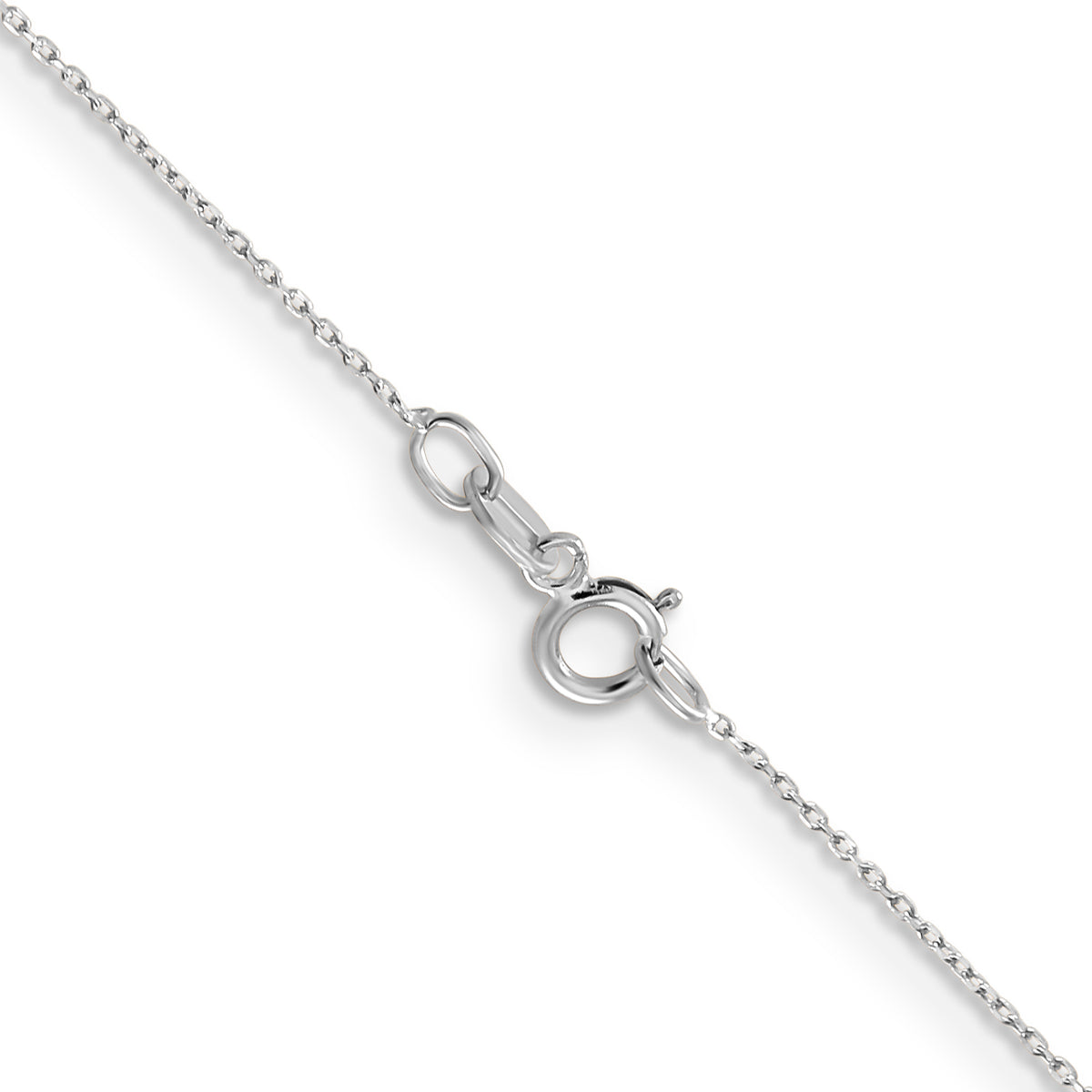 Gold (10K & 14K) Diamond-Cut Round Open Link Cable Chain - 14k White Gold / 14 in / 0.6 mm