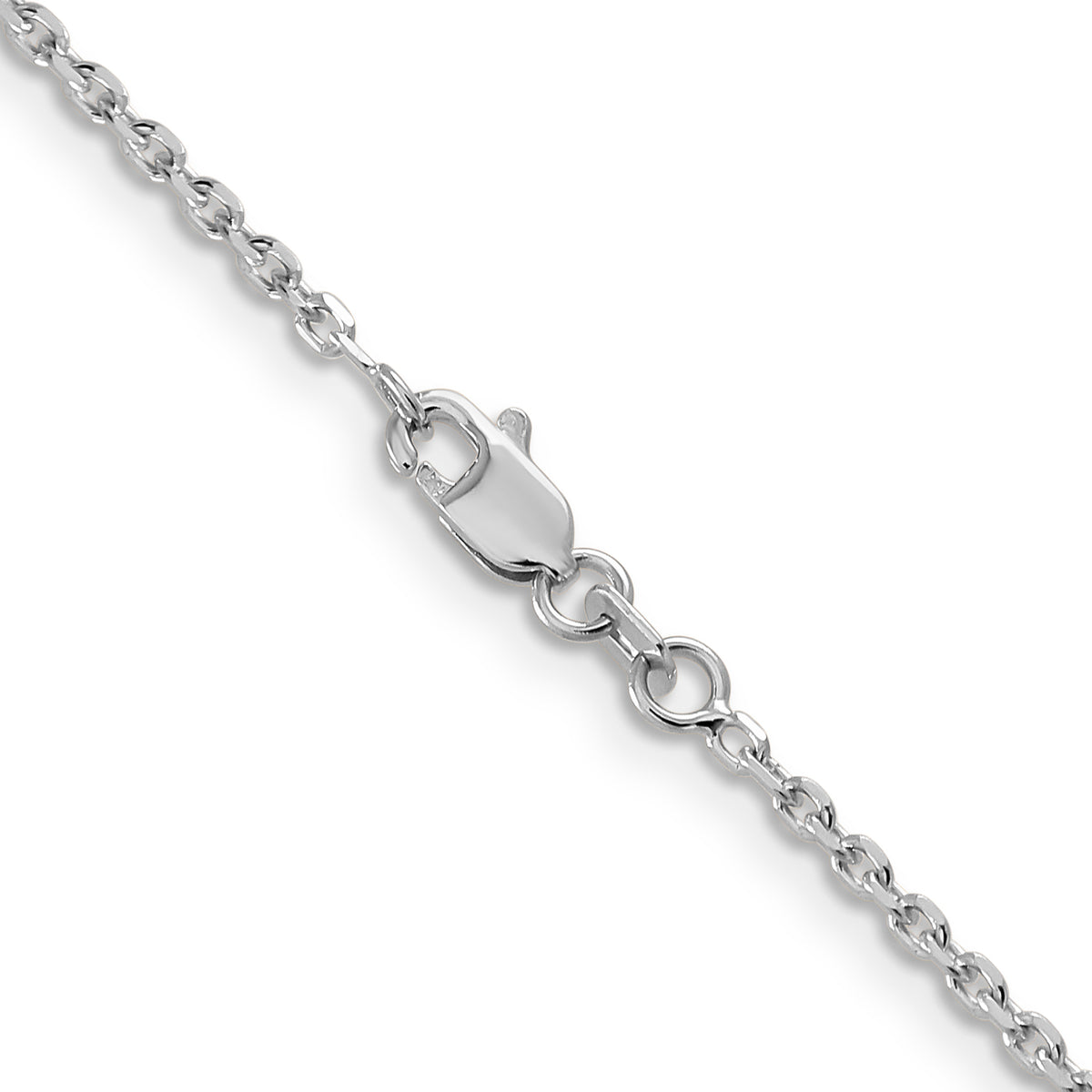 Gold (10K & 14K) Diamond-Cut Cable Chain - 14k White Gold / 16 in / 1.65 mm