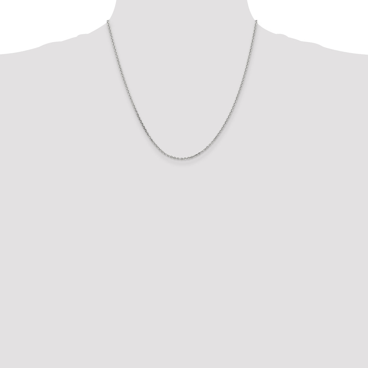 Gold (10K & 14K) Diamond-Cut Cable Chain - 14k White Gold / 20 in / 1.65 mm