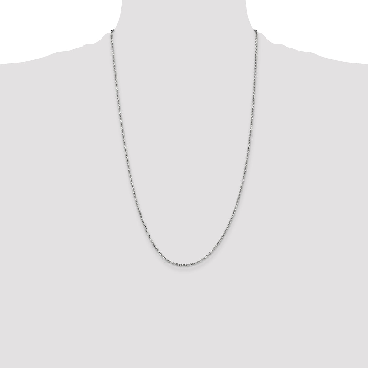 Gold (10K & 14K) Diamond-Cut Cable Chain - 14k White Gold / 26 in / 1.65 mm