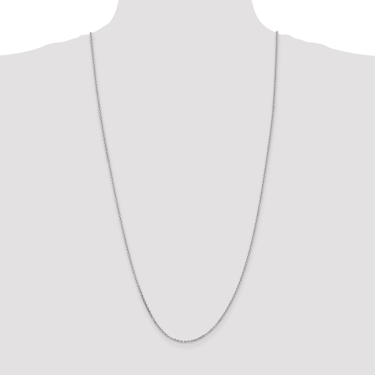 Gold (10K & 14K) Diamond-Cut Cable Chain - 14k White Gold / 30 in / 1.65 mm