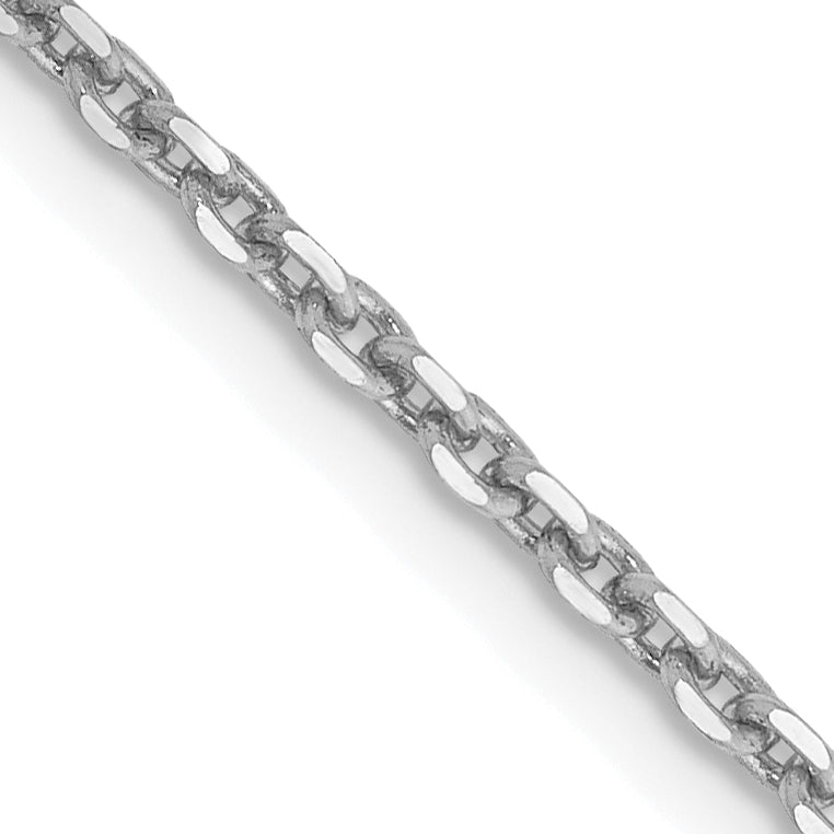 Gold (10K & 14K) Diamond-Cut Cable Chain - 14k White Gold / 16 in / 1.65 mm