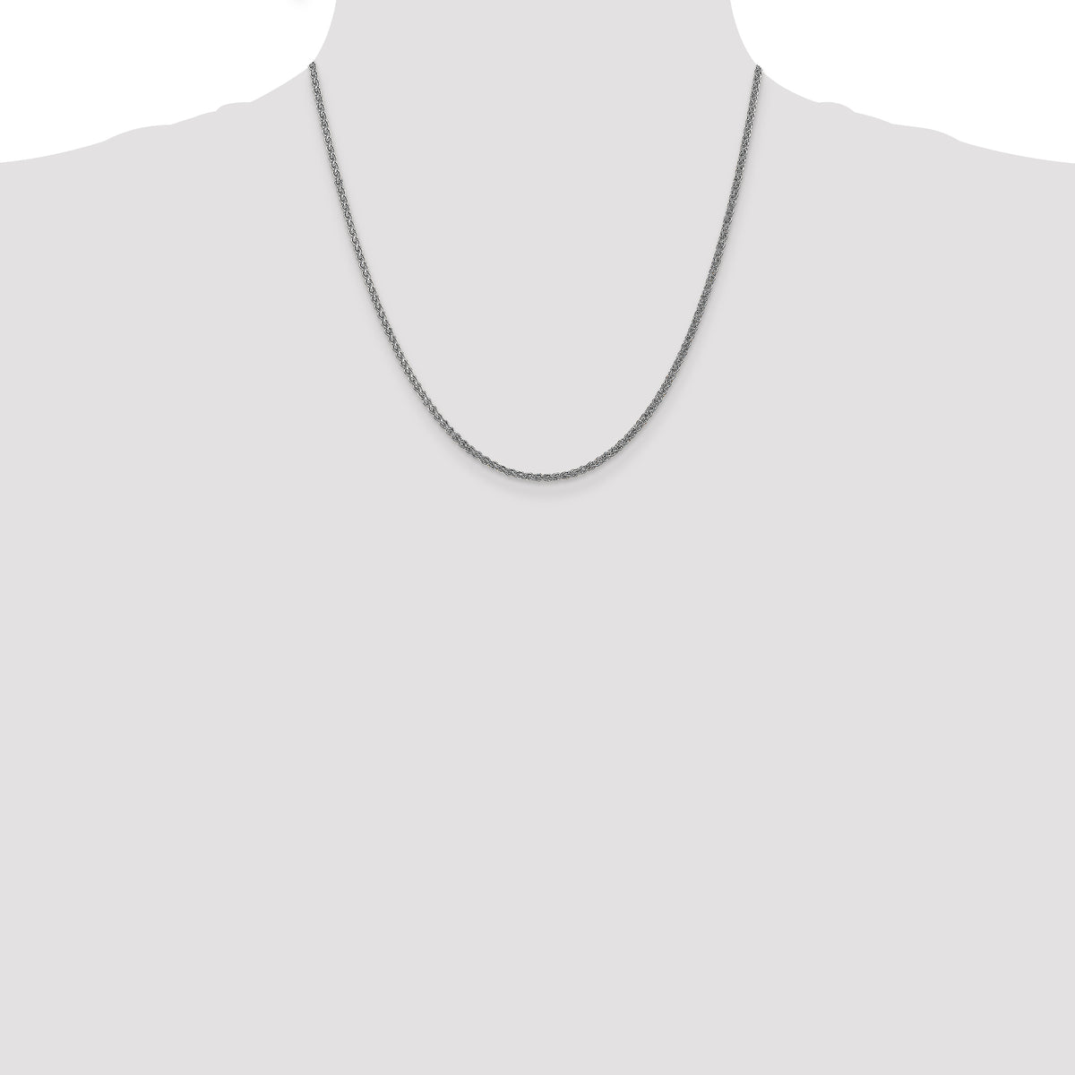 Gold (10K & 14K) Spiga Chain - 14k White Gold / 20 in / 1.05 mm, Spring Ring