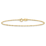 Gold (10K & 14K) Singapore Chain Anklet - 14k Yellow Gold / 9 in / 1 mm