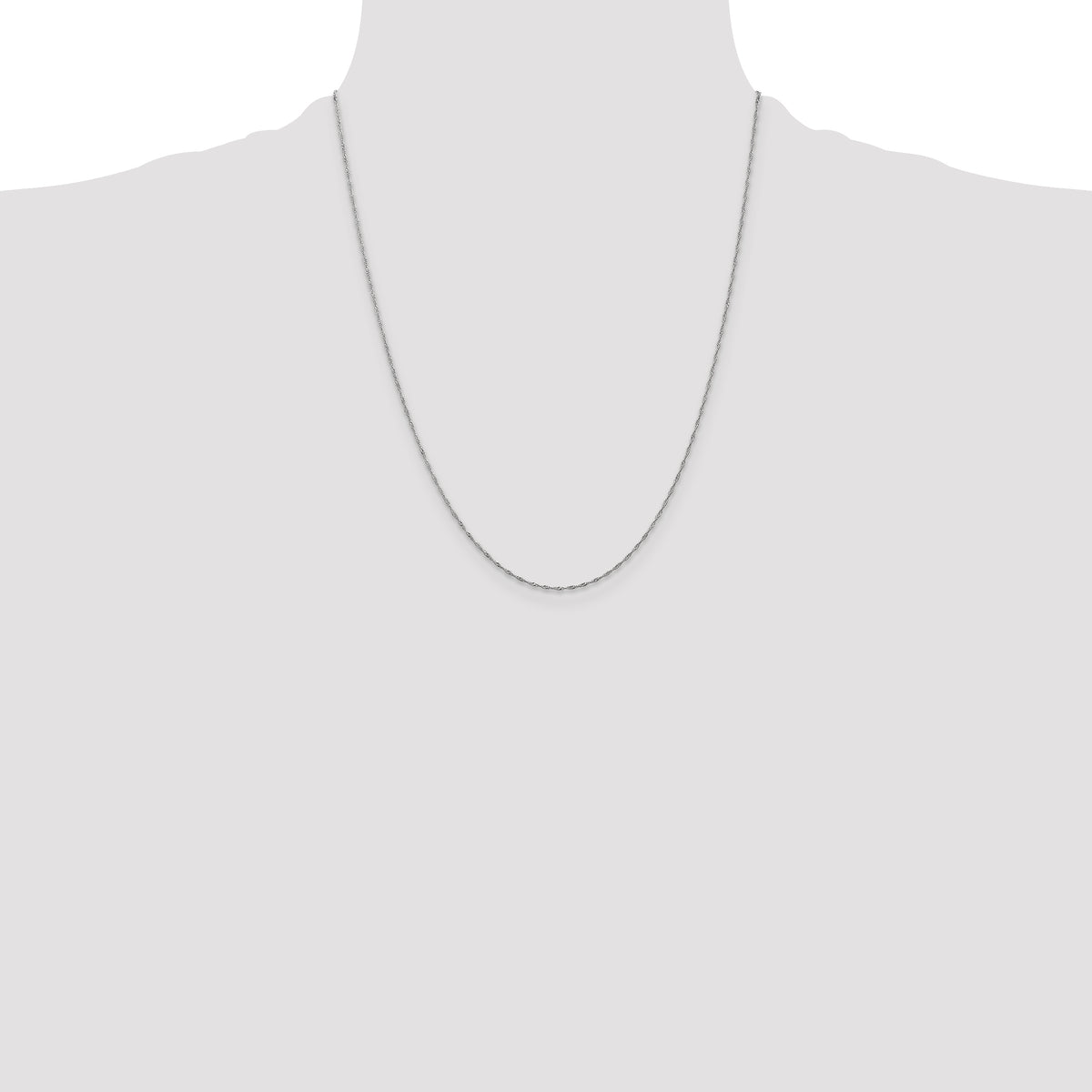 Gold (10K & 14K) Singapore Chain - 14k White Gold / 22 in / 1 mm