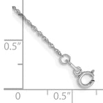 Gold (10K & 14K) Singapore Chain Anklet - 14k White Gold / 9 in / 1 mm