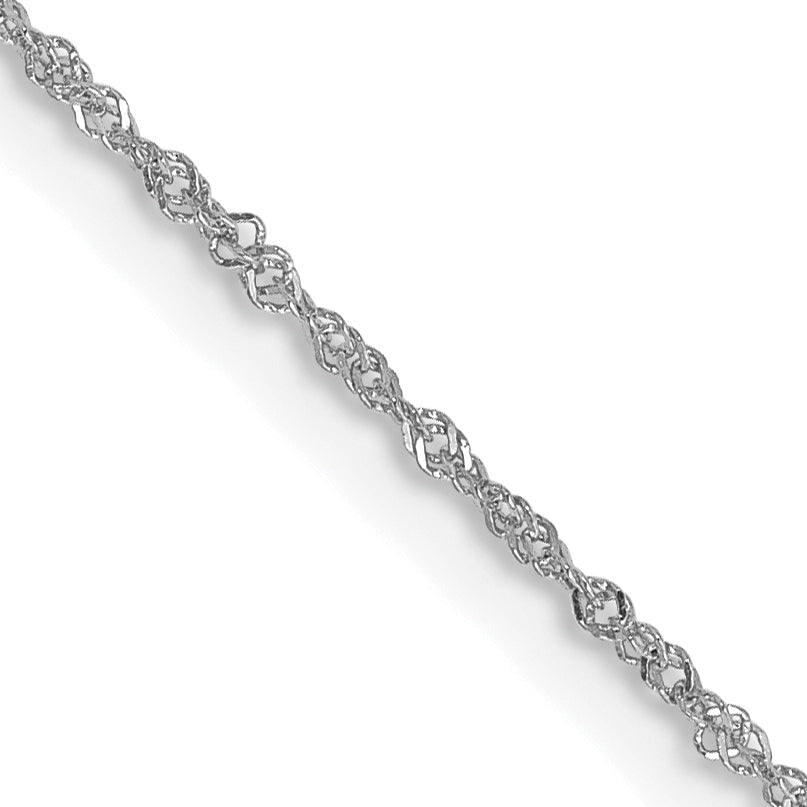 Gold (10K & 14K) Singapore Chain - 14k White Gold / 14 in / 1 mm