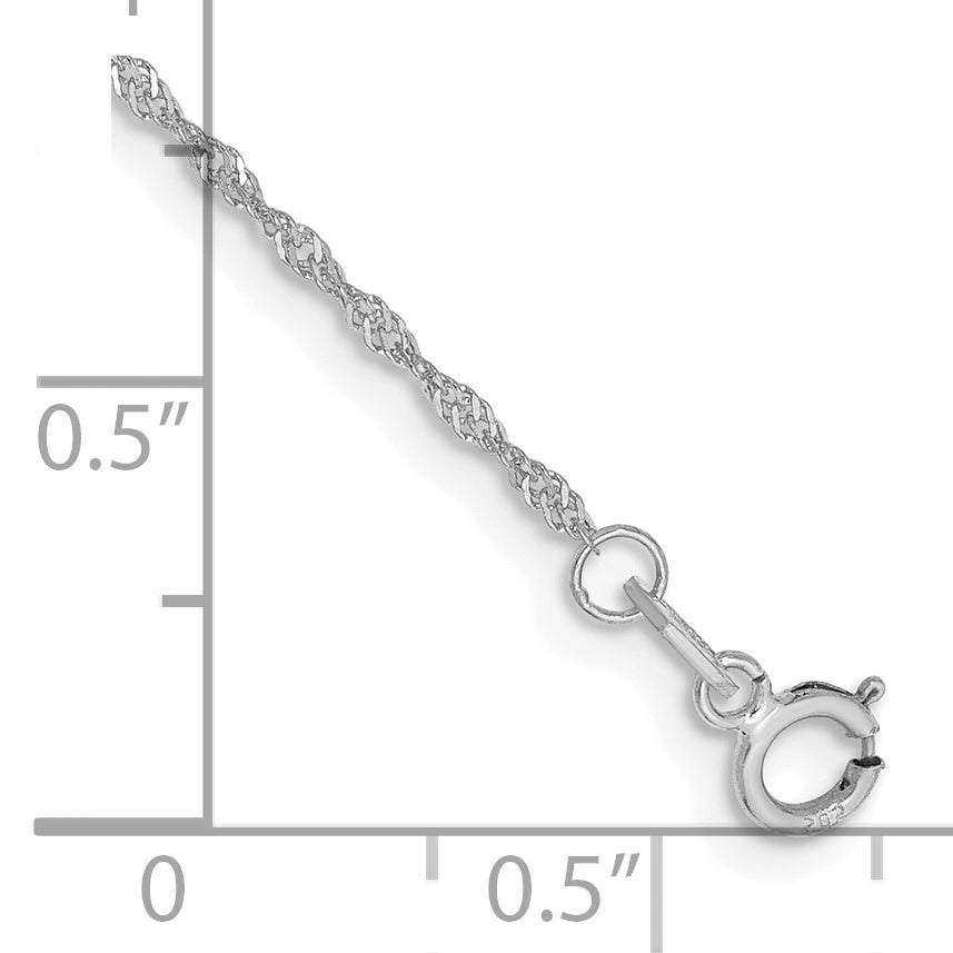 Gold (10K & 14K) Singapore Chain Bracelet - 14k White Gold / 5.5 in / 1.1 mm