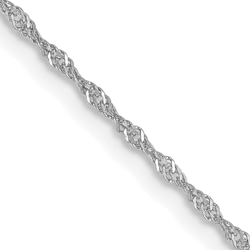 Gold (10K & 14K) Singapore Chain - 14k White Gold / 14 in / 1.1 mm