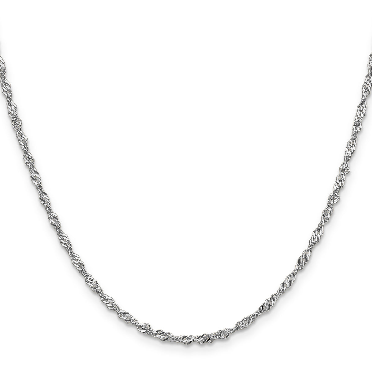 Gold (10K & 14K) Singapore Chain - 14k White Gold / 16 in / 2 mm