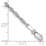 Gold (10K & 14K) Singapore Chain Bracelet - 14k White Gold / 7 in / 2 mm
