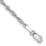 Gold (10K & 14K) Singapore Chain Bracelet - 14k White Gold / 7 in / 2 mm