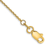 Gold (10K & 14K) Diamond-Cut Cable Chain Anklet - 14k Yellow Gold / 9 in / 0.95 mm