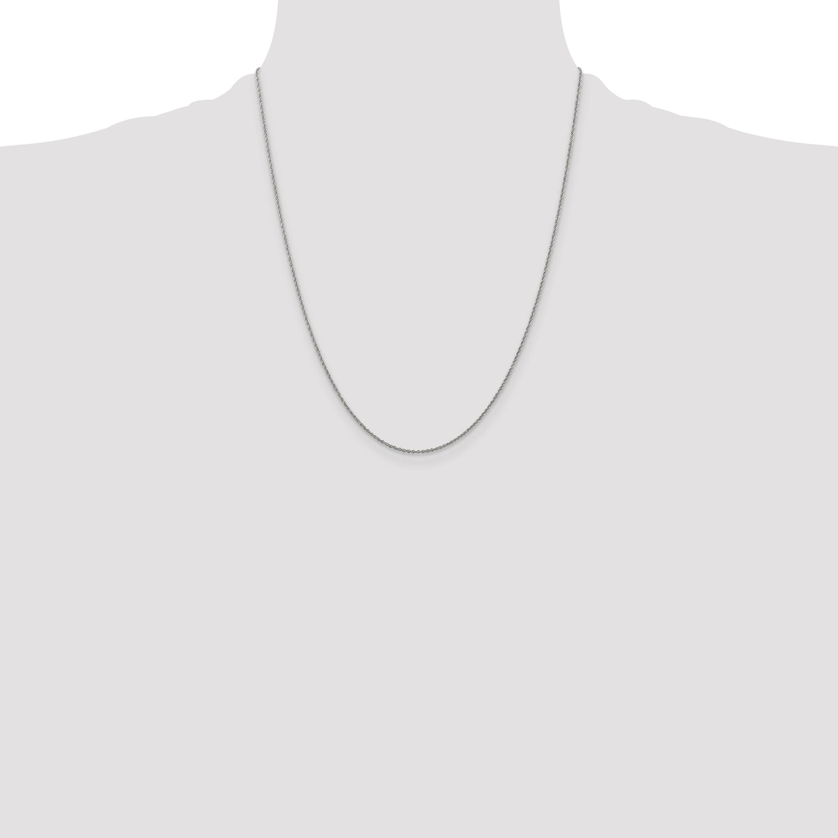 Gold (14K & 10K) Baby Rope Chain - 14k White Gold / 22 in / 1.1 mm