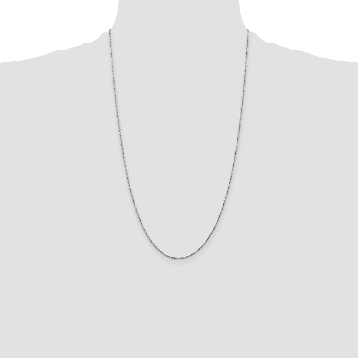 Gold (14K & 10K) Baby Rope Chain - 14k White Gold / 26 in / 1.1 mm