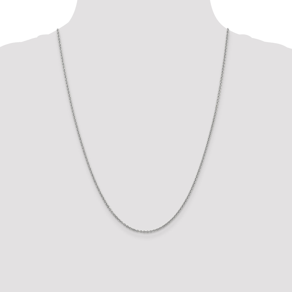 Gold (10K & 14K) Forzantina Cable Chain - 14k White Gold / 24 in / 1.8 mm