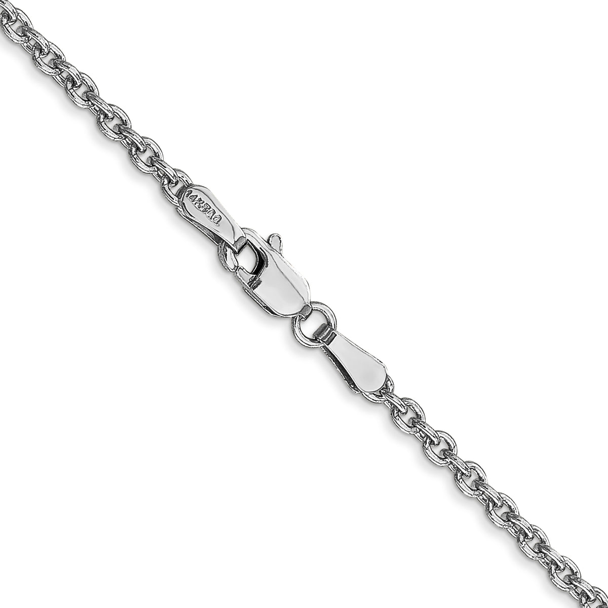 Gold (10K & 14K) Forzantina Cable Chain - 14k White Gold / 16 in / 2.2 mm
