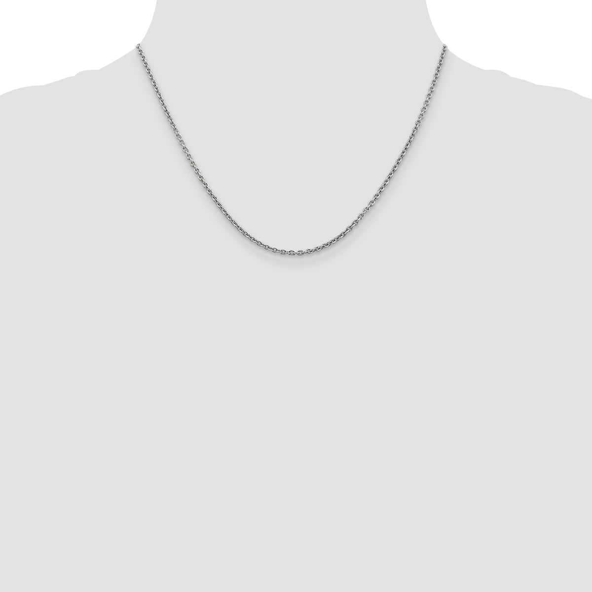 Gold (10K & 14K) Forzantina Cable Chain - 14k White Gold / 18 in / 2.2 mm