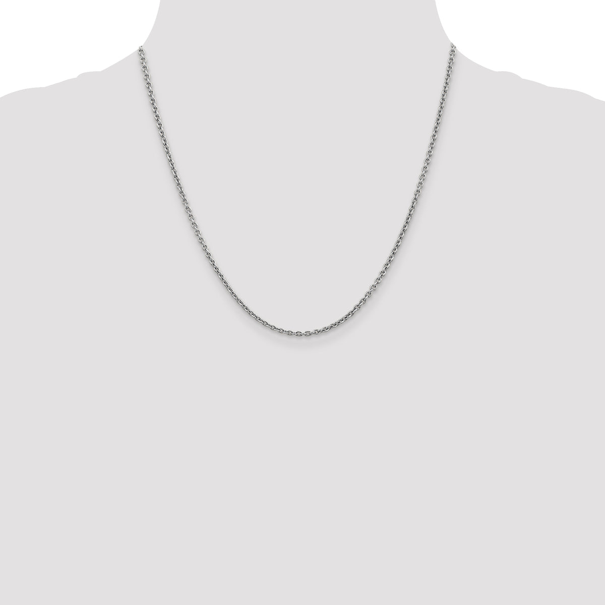 Gold (10K & 14K) Forzantina Cable Chain - 14k White Gold / 20 in / 2.2 mm