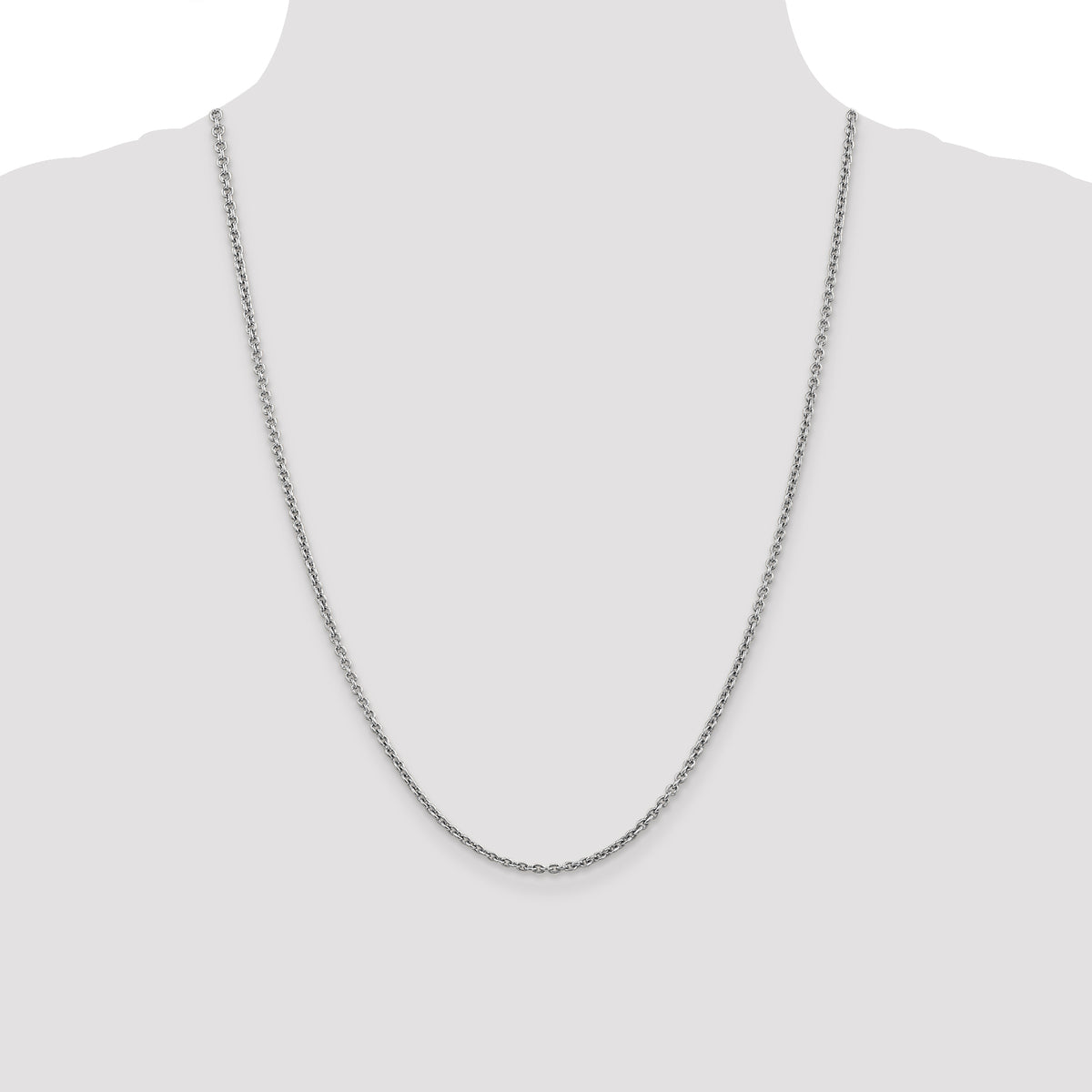 Gold (10K & 14K) Forzantina Cable Chain - 14k White Gold / 24 in / 2.2 mm