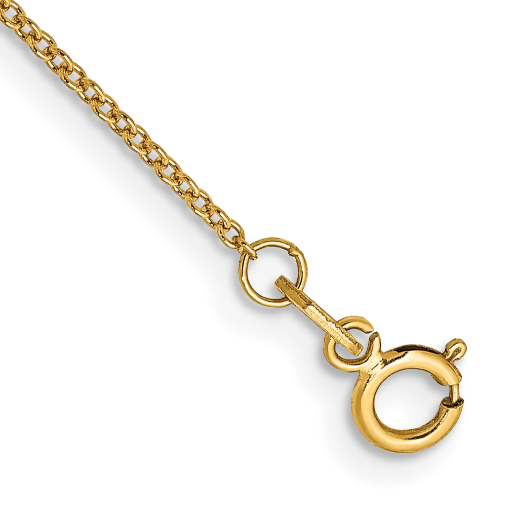 Gold (10K & 14K) Cable Chain Anklet - 14k Yellow Gold / 10 in / 0.9 mm