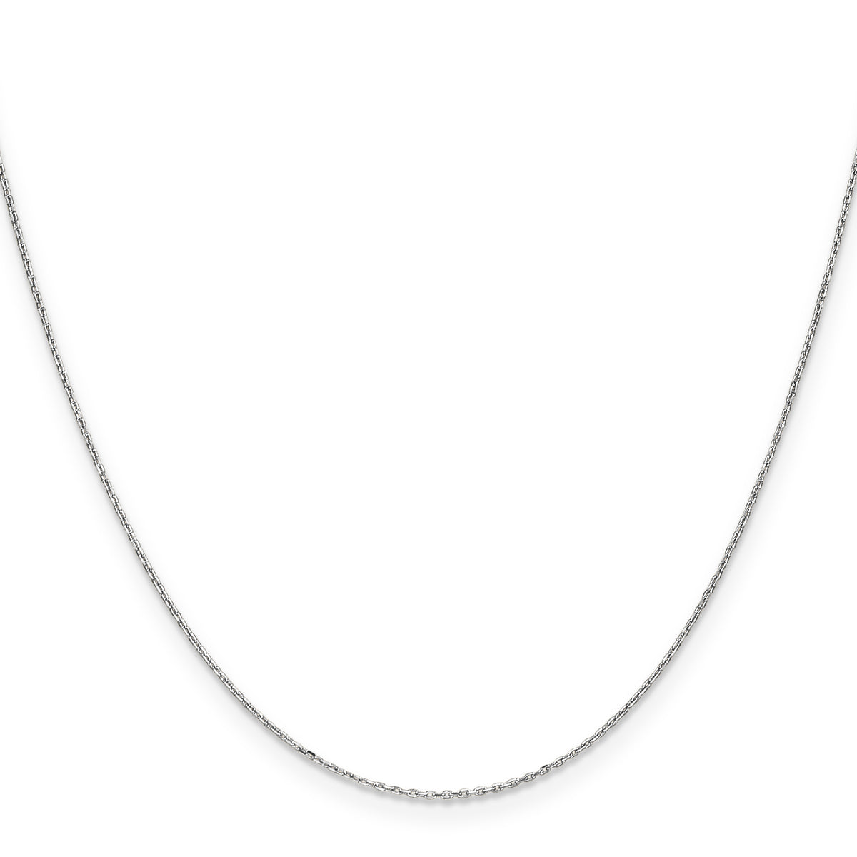 Gold (10K & 14K) Diamond-Cut Cable Chain - 14k White Gold / 14 in / 0.8 mm, Spring Ring