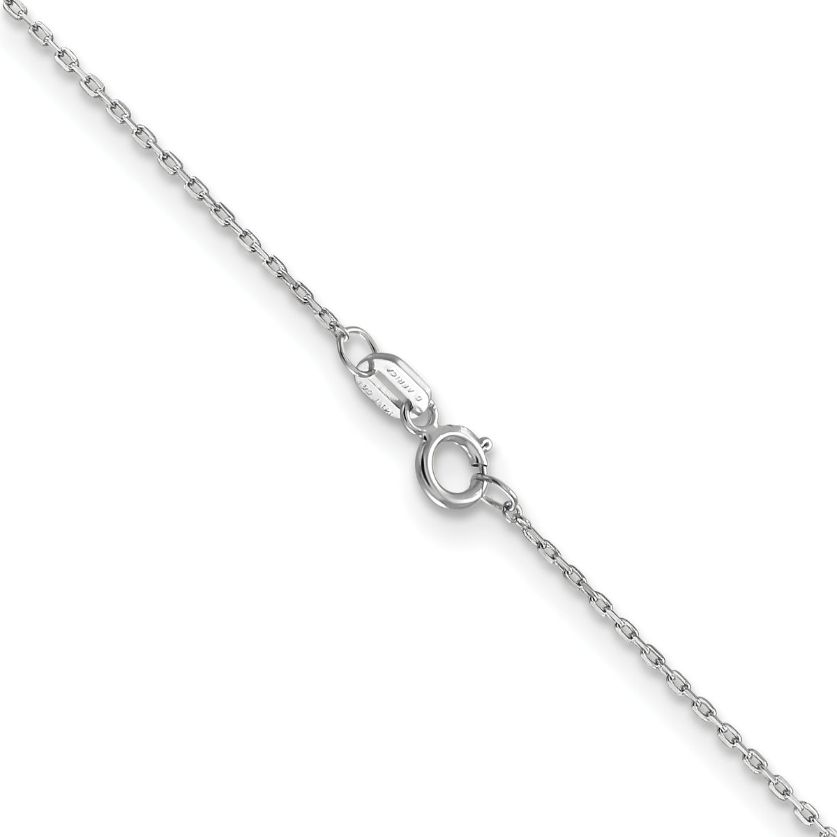 Gold (10K & 14K) Diamond-Cut Cable Chain - 14k White Gold / 14 in / 0.8 mm, Spring Ring