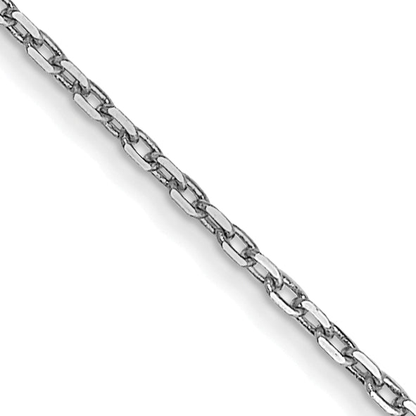 Gold (10K & 14K) Diamond-Cut Cable Chain - 14k White Gold / 14 in / 0.8 mm, Spring Ring