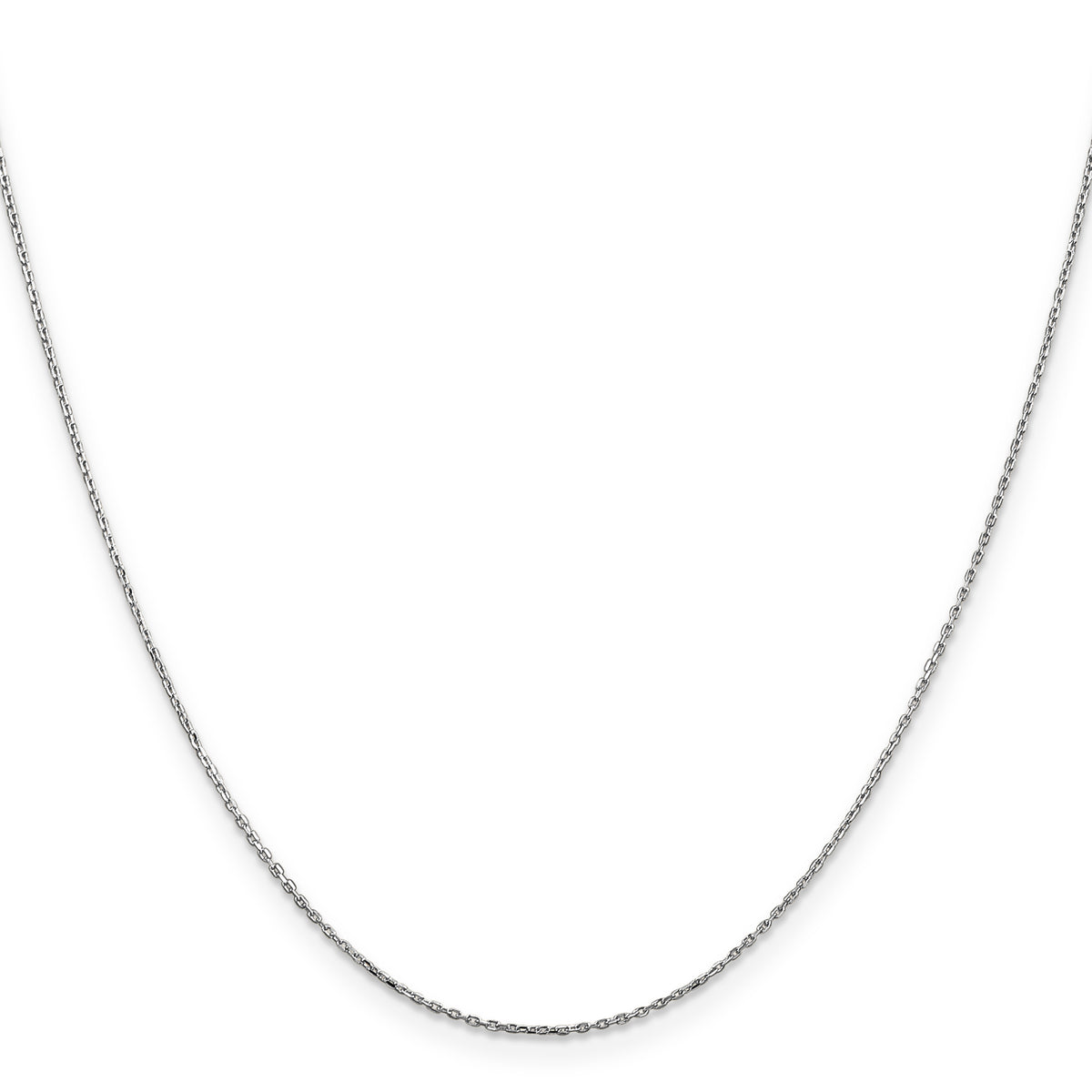 Gold (10K & 14K) Diamond-Cut Cable Chain - 14k White Gold / 14 in / 0.8 mm, Lobster