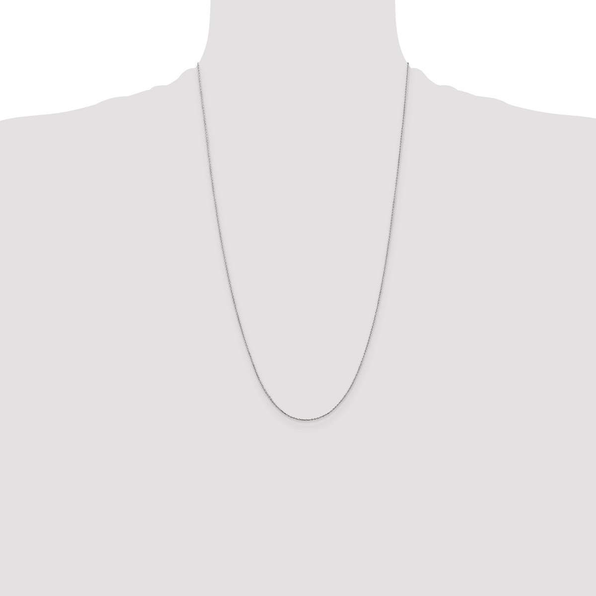 Gold (10K & 14K) Diamond-Cut Cable Chain - 14k White Gold / 26 in / 0.8 mm, Lobster