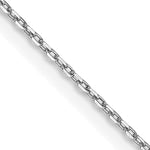 Gold (10K & 14K) Diamond-Cut Cable Chain - 14k White Gold / 14 in / 0.8 mm, Lobster