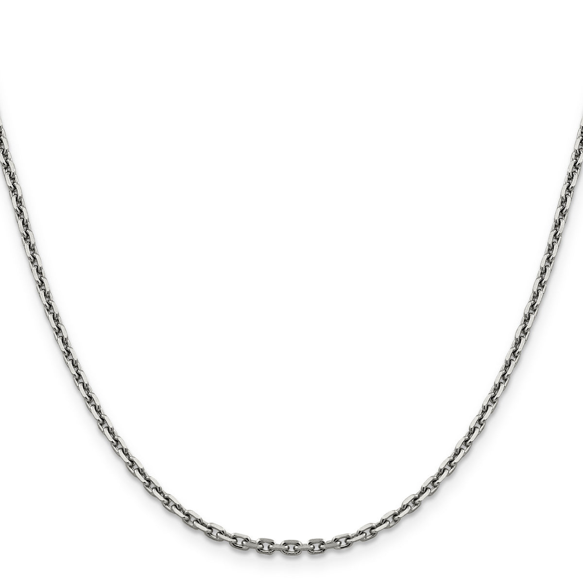 Gold (10K & 14K) Diamond-Cut Cable Chain - 14k White Gold / 16 in / 2.5 mm